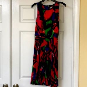 Size 6 Calvin Klein Multi Color Dress